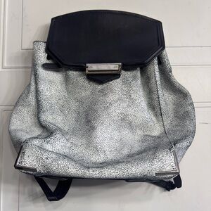 Alexander Wang Prisma Skeletal White Distressed Leather Large Backpack Purse